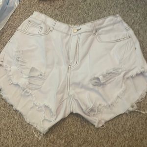 SHEIN White Jean Shorts size 1XL